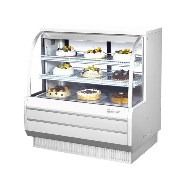 Turbo Air TCGB-48DR-W(B) 48" Dry Bakery Display Case with Curved Glass - 115V