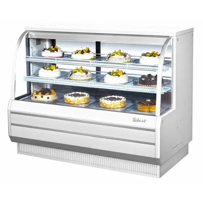 Turbo Air TCGB-60-W-N: 60" Curved Glass Bakery Display Case with 3 Levels