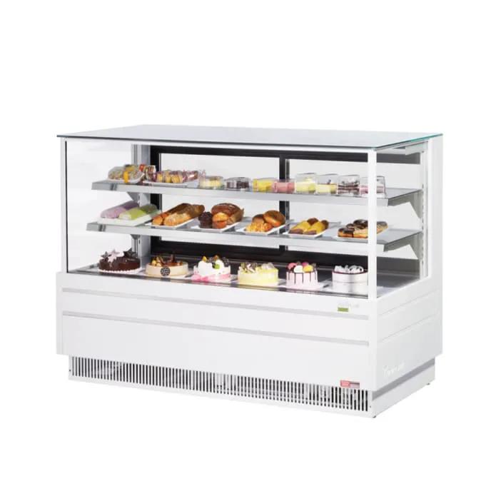Turbo Air TCGB-72UF-W-N: 72" Bakery Display Case - Straight Glass, 3 Levels, 115V