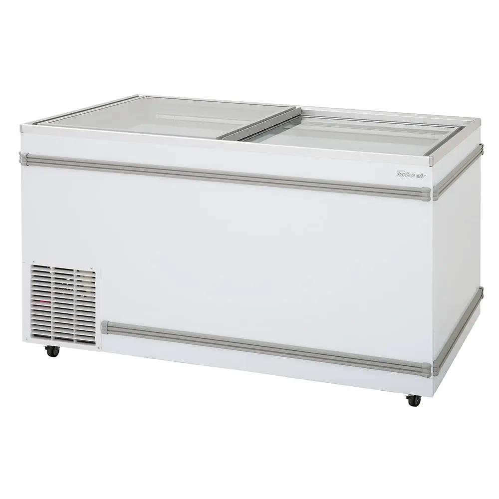 Turbo Air TFS-20F-N 57" Commercial Chest Freezer with 27 Baskets and Sliding Glass Lids - White, 115V