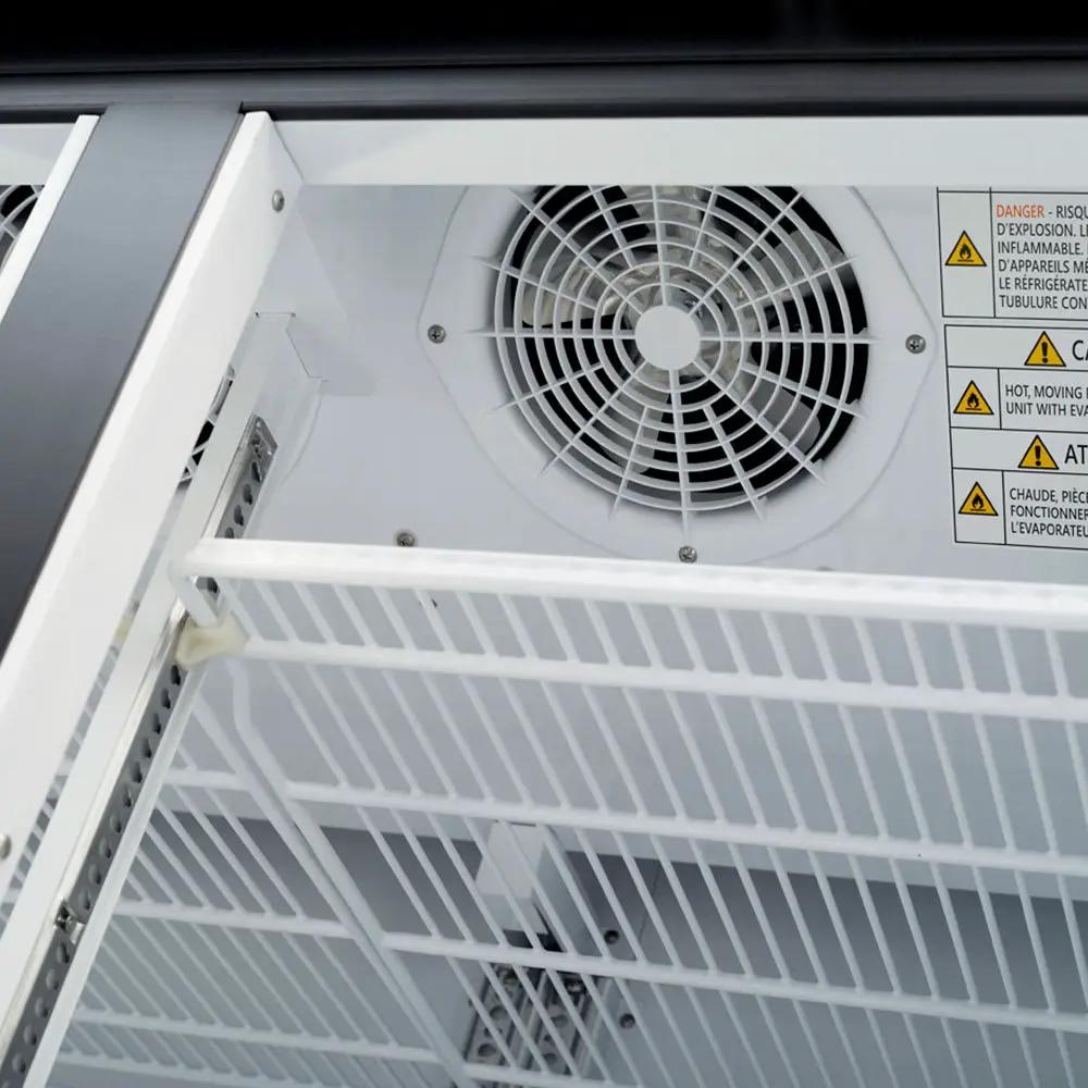 Turbo Air TGF-49FB-N: 54" Black Two-Section Commercial Display Freezer | Bottom Mount, 115V