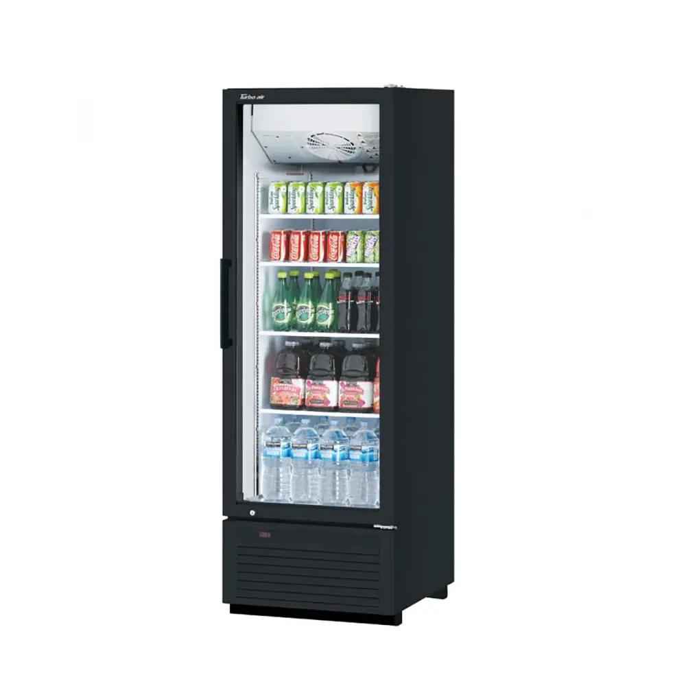 Turbo Air TGM-23SDHB-N6: 27" Black Glass Door Merchandiser with Right Hinge, 115v