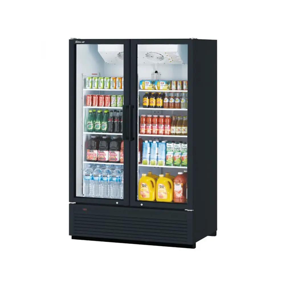 Turbo Air TGM-47SDHB-N: 51" Two-Section Glass Door Merchandiser - Black