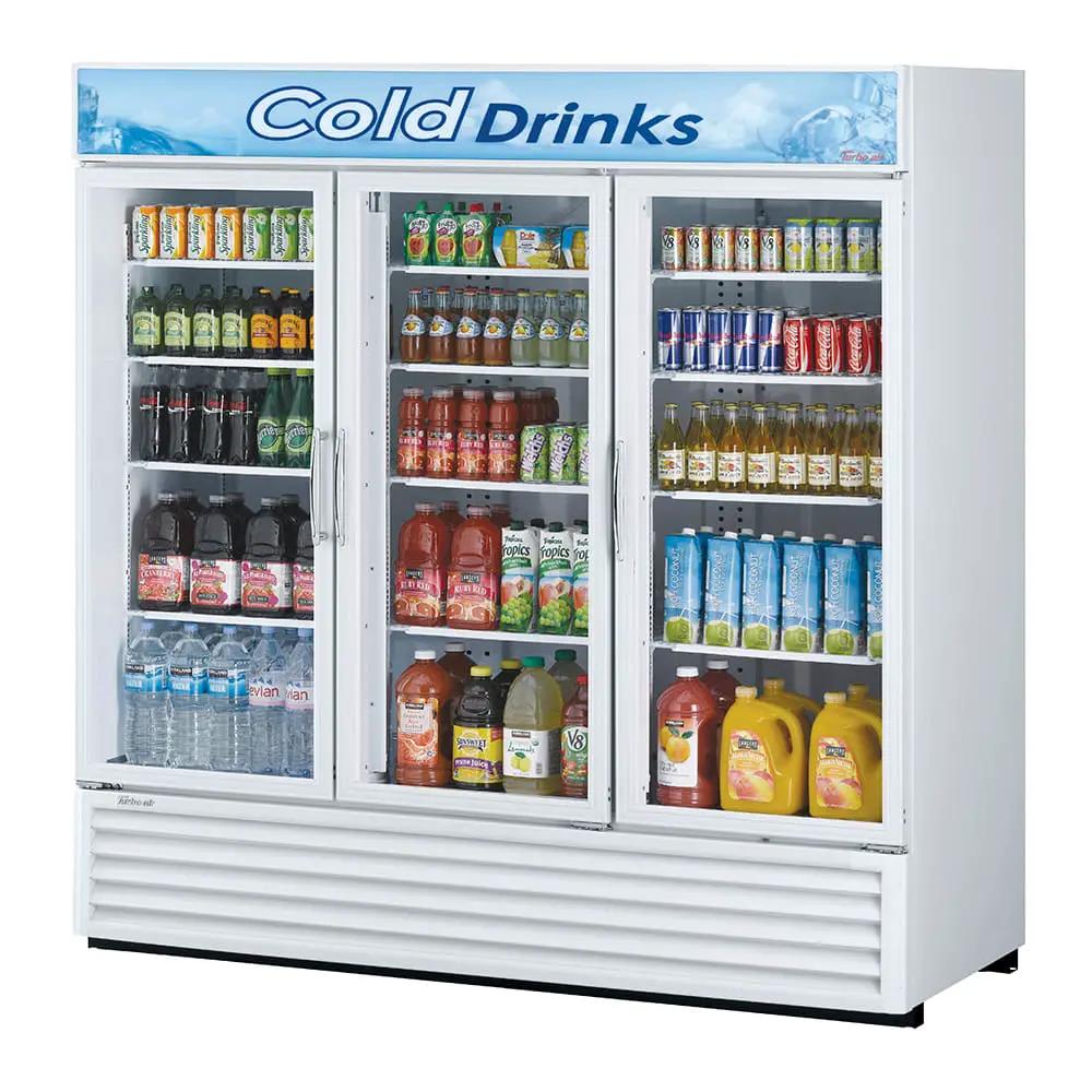 Turbo Air TGM-72RS-N: 78" 3-Door Glass Merchandiser Refrigerator - 67.98 cu. ft.
