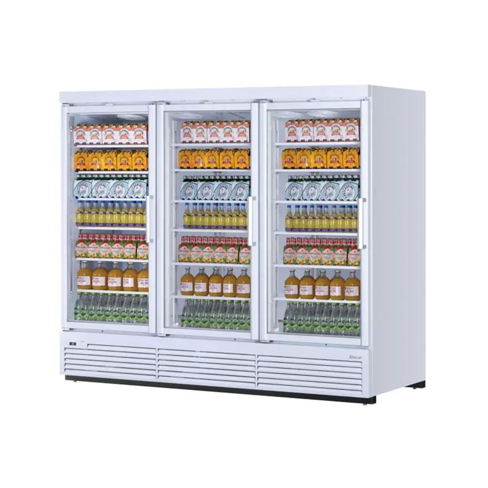 Turbo Air TJMR-85SDW-N 97" White 3-Door Glass Merchandiser - 115V