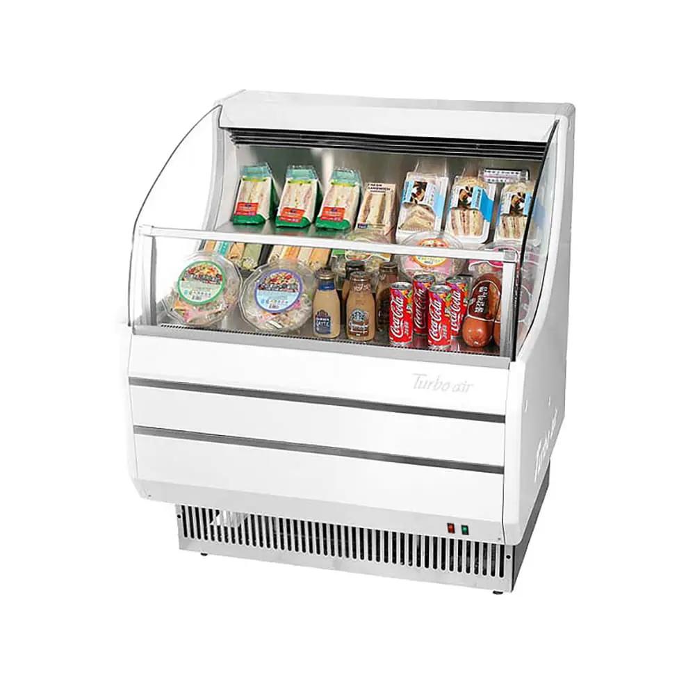 Turbo Air TOM-30SW-N 28" Horizontal Open Air Cooler with 3 Stainless Steel Shelves, 115v