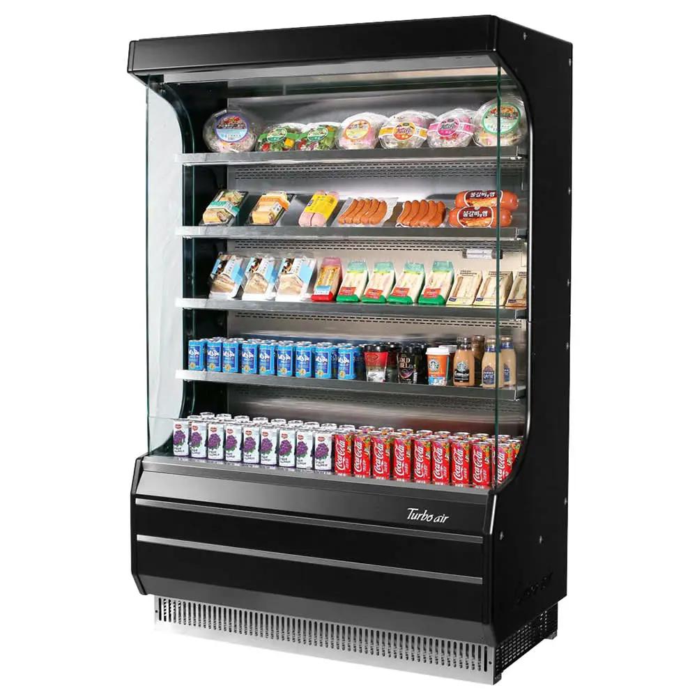 Turbo Air TOM-40-B-N 39" Vertical Open Display Refrigerator - 14.4 cu ft Capacity, Black