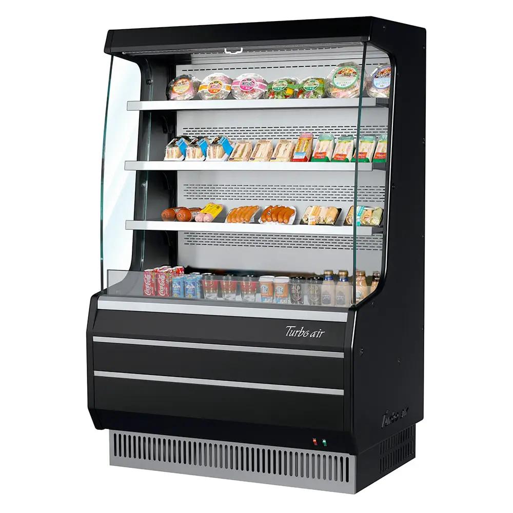 Turbo Air TOM-40MB-N 39" Vertical Open Air Cooler Display - 115v, Black