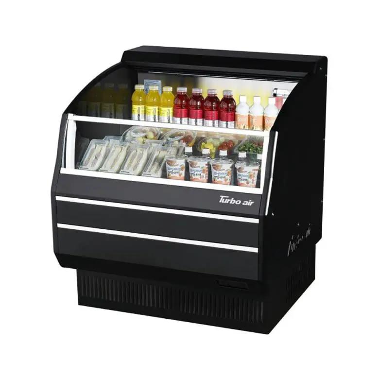 Turbo Air TOM-40SB-SP-N: 39" Horizontal Open Air Cooler for Merchandising Beverages and Snacks