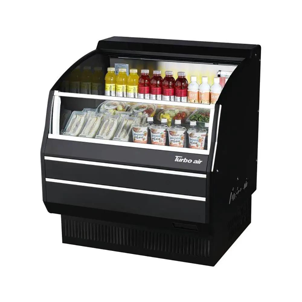 Turbo Air TOM-40SB-SP-N: 39" Horizontal Open Air Cooler for Merchandising Beverages and Snacks