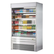 Turbo Air TOM-48ES-N: 48" Commercial Vertical Open Air Cooler with 5 Shelves, 115V