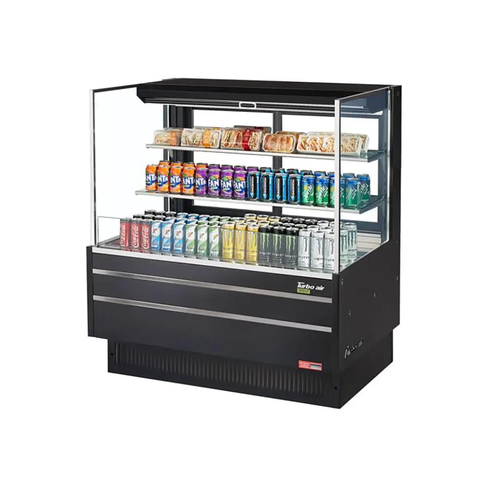 Turbo Air TOM-48L-UFD-B-3S-N 46.75" Horizontal Open Air Display Cooler - 3 Levels, 115V