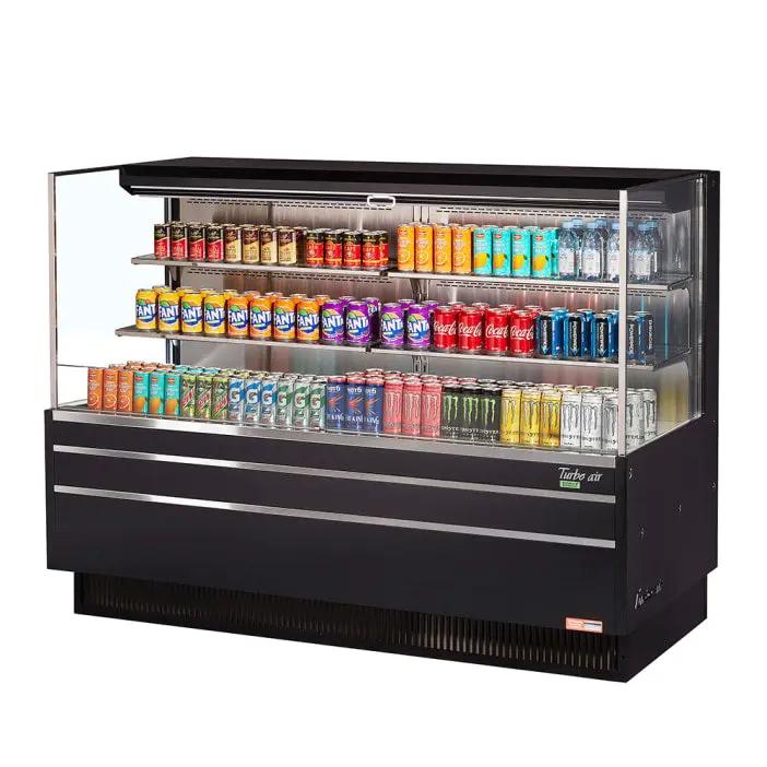 Turbo Air TOM-72L-UF-B-3S-N 70" 3-Level Open Air Cooler - Black, 220v