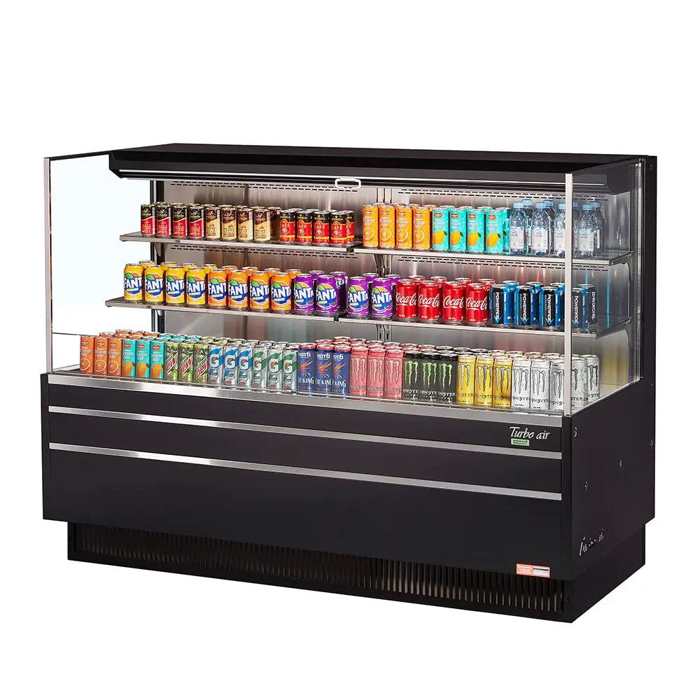 Turbo Air TOM-72L-UF-B-3S-N 70" 3-Level Open Air Cooler - Black, 220v