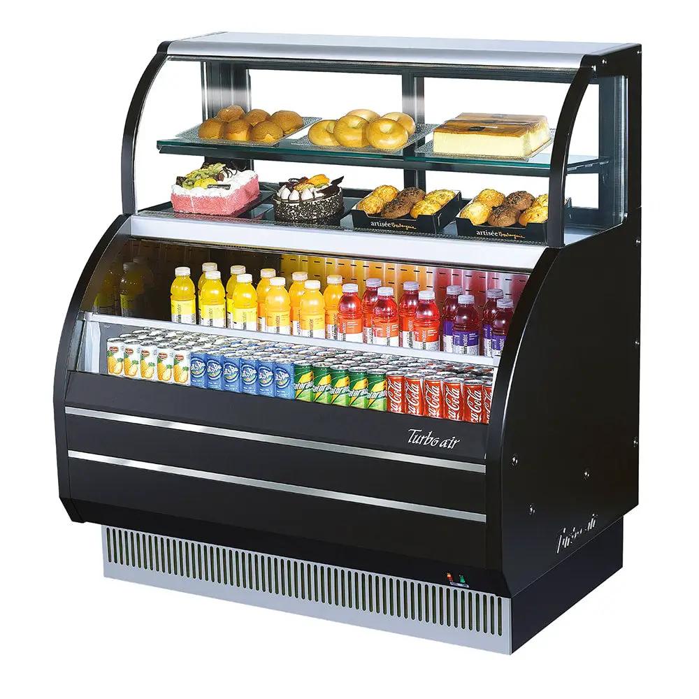 Turbo Air TOM-W-50SB-N 50" Open Air Cooler - Refrigerated Display Case with Bakery Top