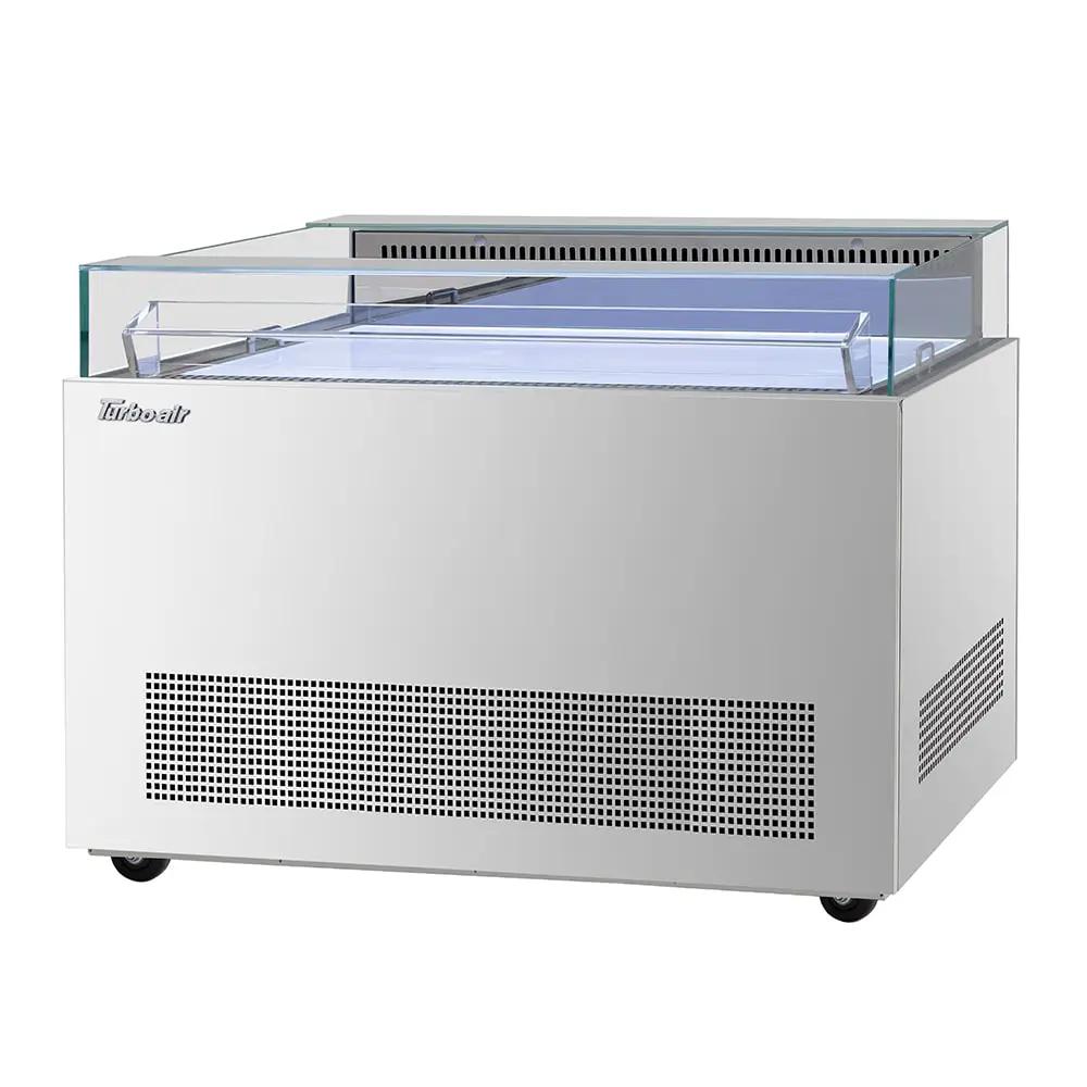 Turbo Air TOS-50NN-S: 50" Horizontal Open Air Display Cooler with Self-Cleaning Condenser, LED Lighting, and Casters (115V)