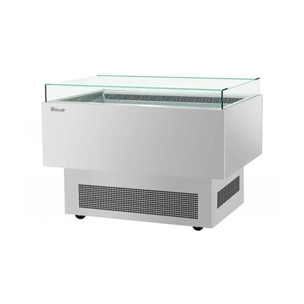Turbo Air TOS-50PN-S 50" Open Air Horizontal Display Cooler - White Stainless Steel
