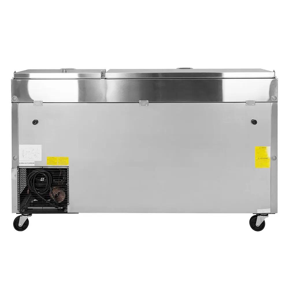 Turbo Air TPR-67SD-D4-N 67" Commercial Pizza Prep Refrigerator Table | Forced-Air Cooling | Stainless Steel