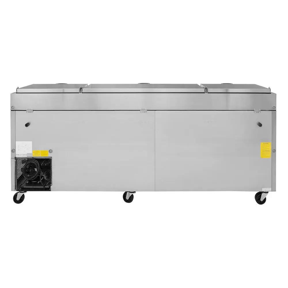 Turbo Air TPR-93SD-D4-N 93" Super Deluxe Commercial Pizza Prep Table with Refrigerated Base
