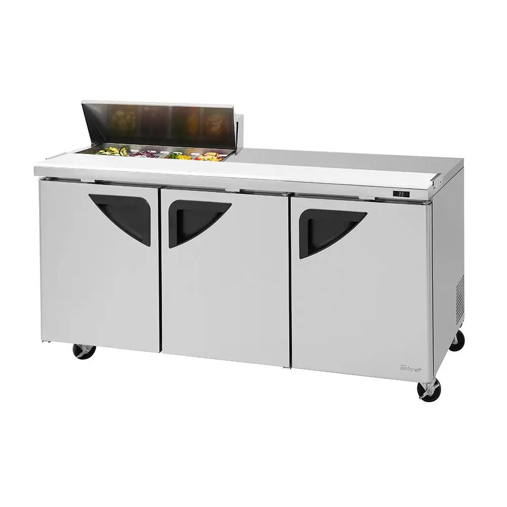 Turbo Air TST-72SD-08S-N: 72 5/8" Super Deluxe Sandwich & Salad Prep Table with Refrigerated Base (115v)