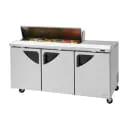 Turbo Air 72" Super Deluxe Refrigerated Sandwich Prep Table (TST-72SD-12S-N)