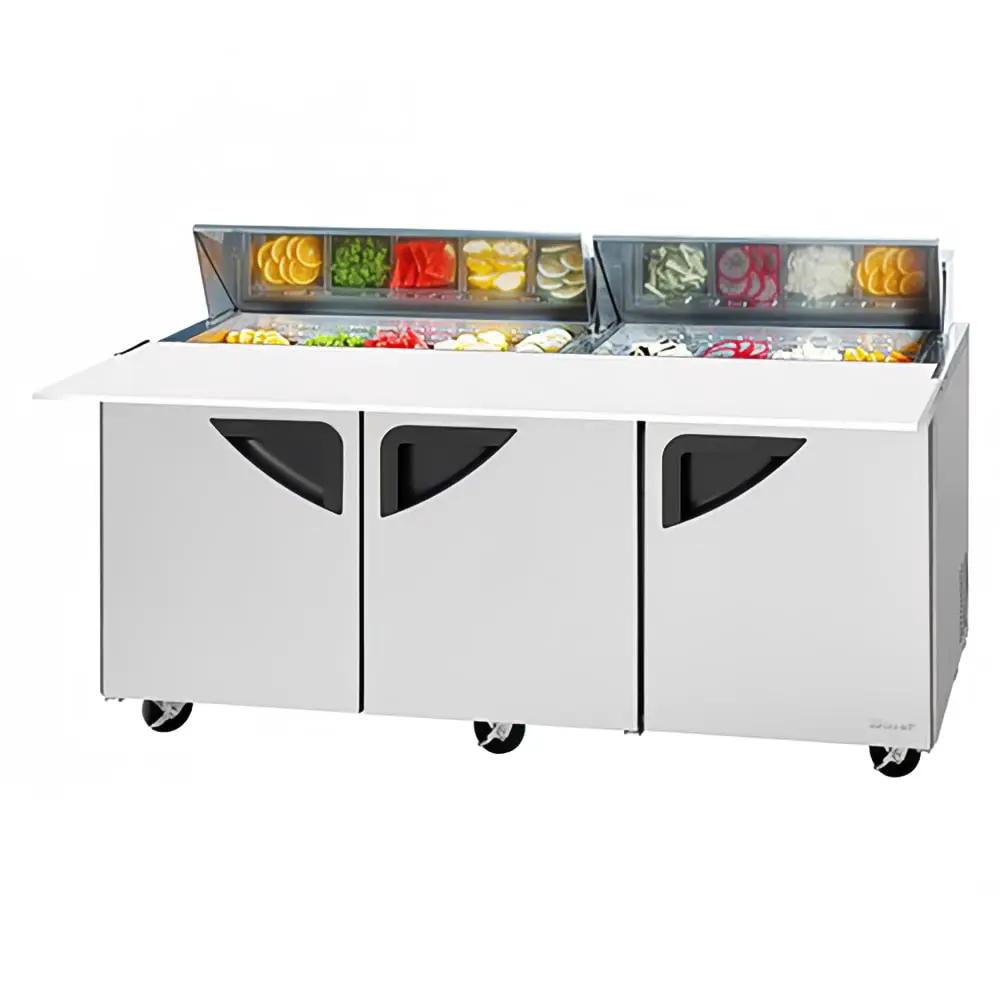 Turbo Air TST-72SD-18-N: 72 5/8" Deluxe Sandwich & Salad Prep Table with Refrigerated Base