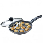 Prestige Omega Select Plus 12 Pits Paniyarakkal with Lid 24 cm Diameter (Aluminium, Non-stick)