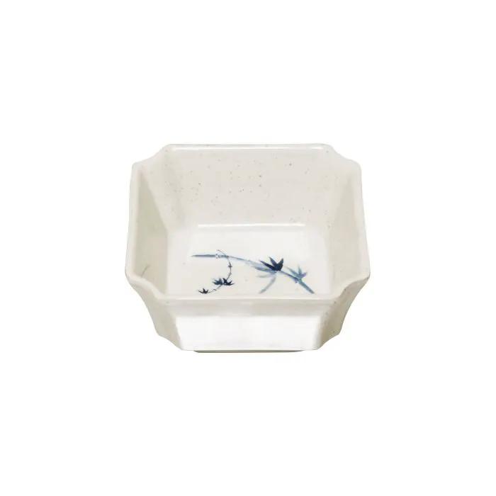 Thunder Group 1002BB, 4 OZ, 3 1/8" SQUARE BOWL, BLUE BAMBOO, Melamine, NSF, Case Pack of 12