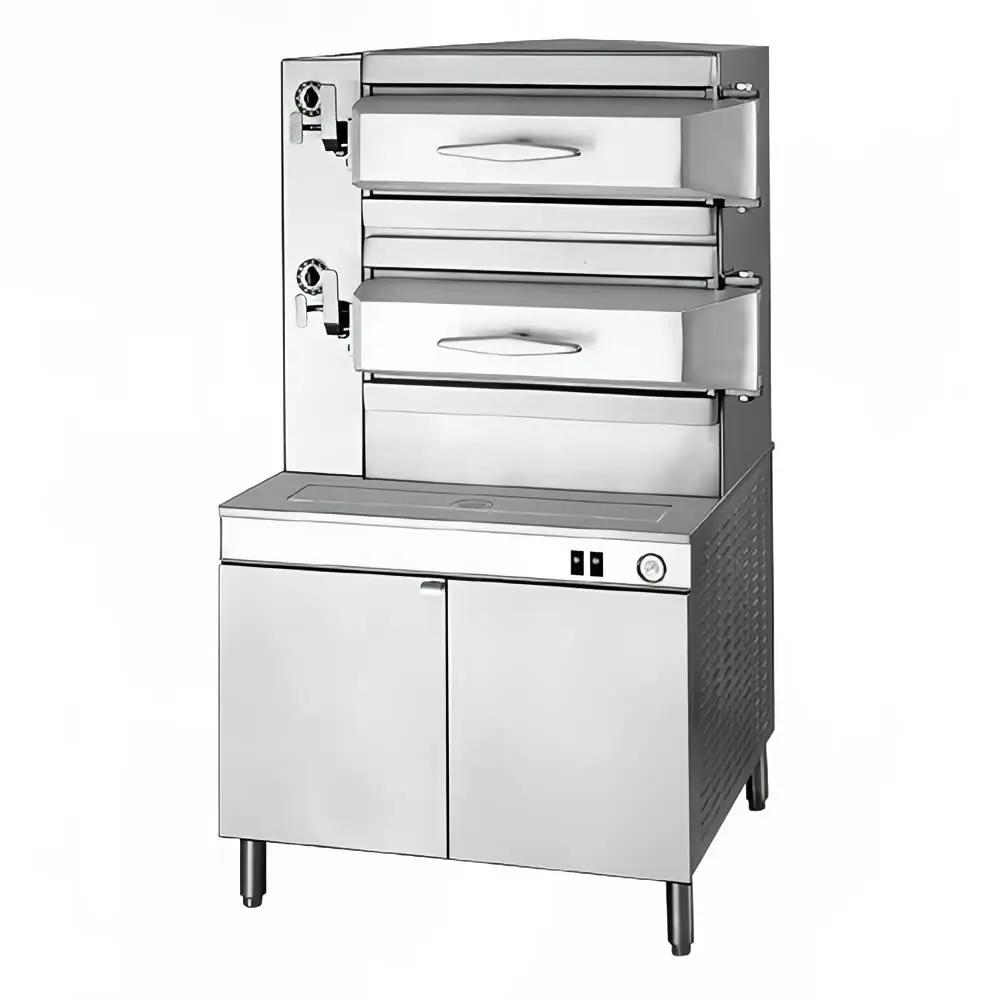 Cleveland PEM242 (16) Pan Pressure Steamer - Cabinet, Includes Worktop, 240v/3ph by Cleveland (cleveland-pem242-16-pan-pressure-steamer-cabinet-includes-worktop-240v-3ph)
