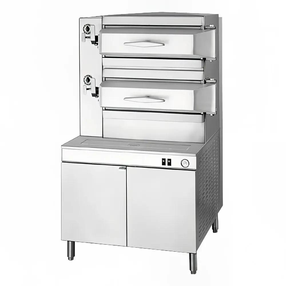 Cleveland PGM3002 (16) Pan Pressure Steamer - Cabinet, Includes Worktop, Natural Gas by Cleveland (cleveland-pgm3002-16-pan-pressure-steamer-cabinet-includes-worktop-natural-gas)