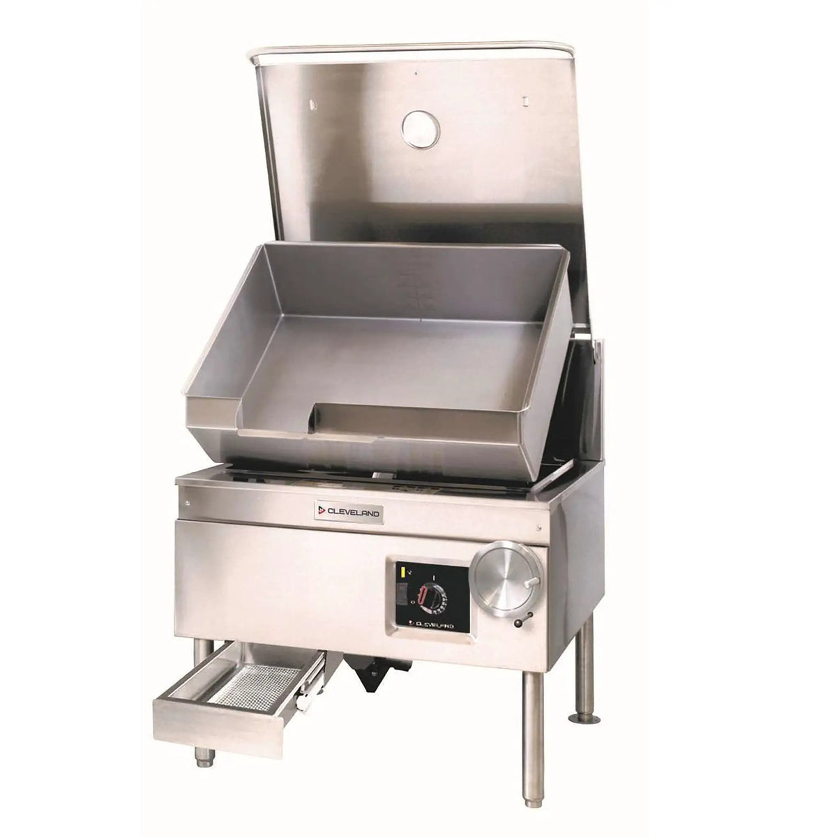 Cleveland SEL40TR 40 gal. Tilt Skillet - Open Base, Measurement Marks, Strainer, 208v/1ph by Cleveland (cleveland-sel40tr-40-gal-tilt-skillet-open-base-measurement-marks-strainer-208v-1ph)