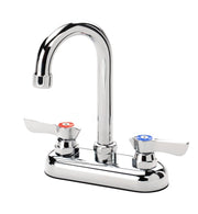 Krowne 11 - 400L, Silver Series 4" Center Deck Mount Faucet with 3 - 1/2" Wide Gooseneck Spout