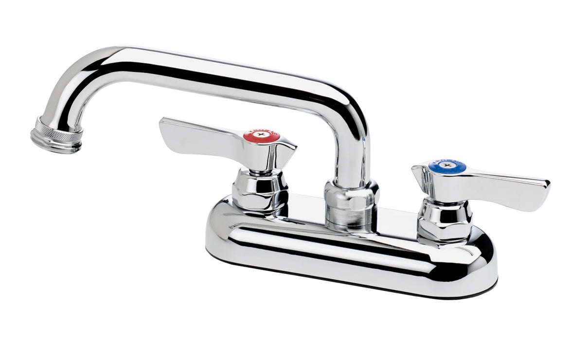 Krowne 11-450L, Silver Series 4" Center Laundry Tub Faucet with 6" Spout & Hose Adapter