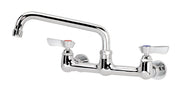 Krowne 12 - 808L, Silver Series 8" Center Wall Mount Faucet, 1/4 turn ceramic valves, with 8" Spout