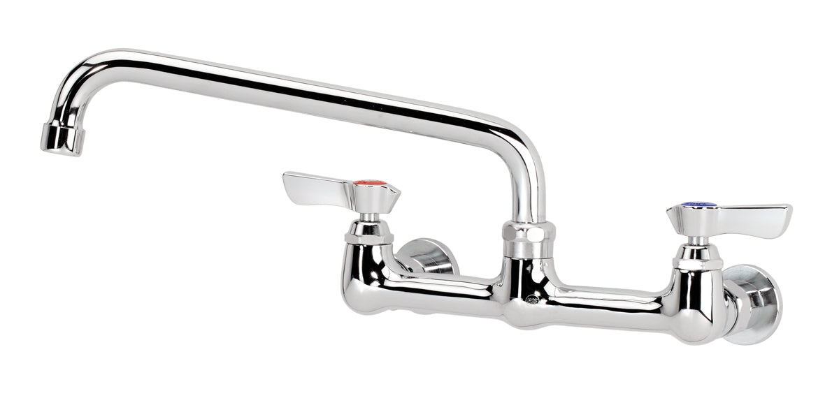 Krowne 12‐810L, Silver Series 8" Center Wall Mount Faucet, 1/4 turn ceramic valves, with 10" Spout