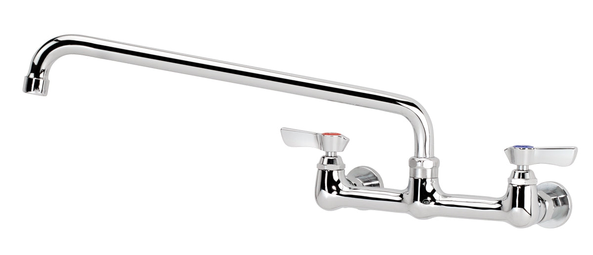 Krowne 12‐814L, Silver Series 8" Center Wall Mount Faucet, 1/4 turn ceramic valves, with 14" Spout