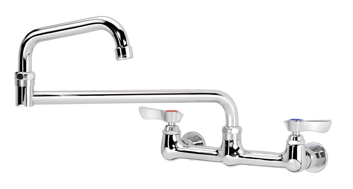 Krowne 12 - 818L, Silver Series 8" Center Wall Mount Faucet with 18" Jointed Spout