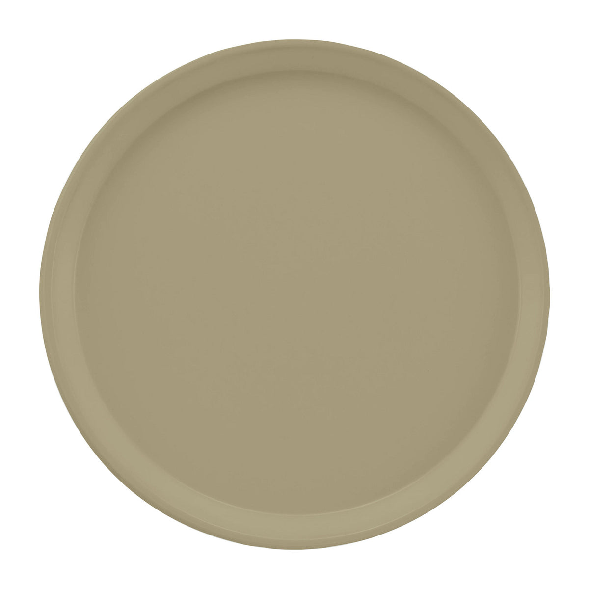 Cambro 1200104 Round Camtray Fiberglass Serving Tray, 12" Dia. - Desert Tan
