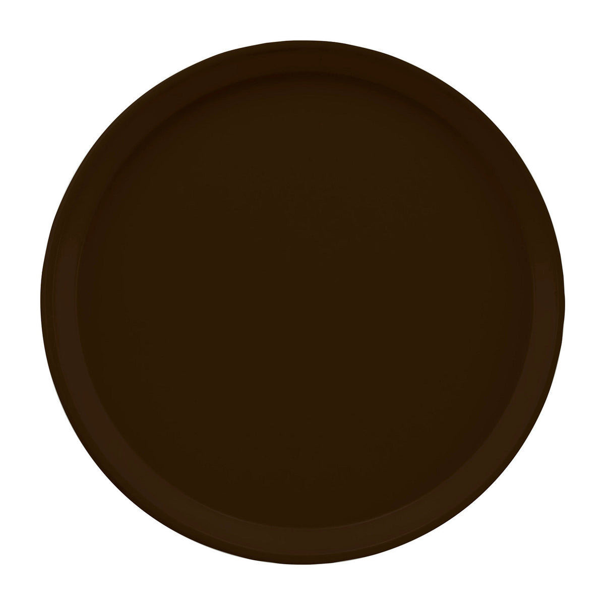 Cambro 1200116 Round Camtray Fiberglass Serving Tray, 12" Dia. - Brazil Brown