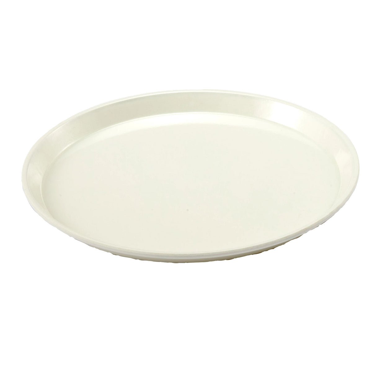 Cambro 1200148 Round Camtray Fiberglass Serving Tray, 12" Dia. - White