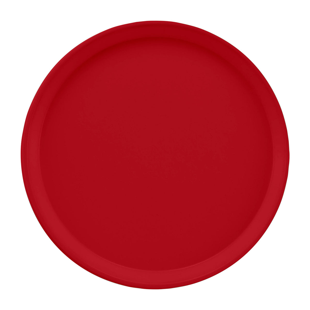 Cambro 1200221 Round Camtray Fiberglass Serving Tray, 12" Dia. - Ever Red