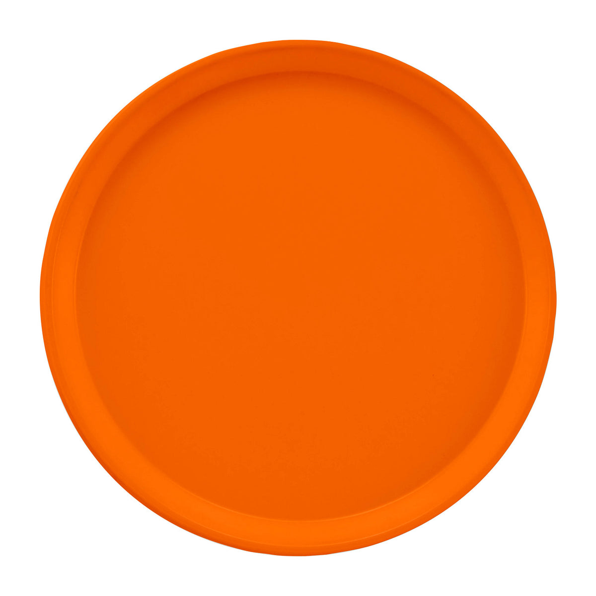 Cambro 1200222 Round Camtray Fiberglass Serving Tray, 12" Dia. - Orange Pizazz