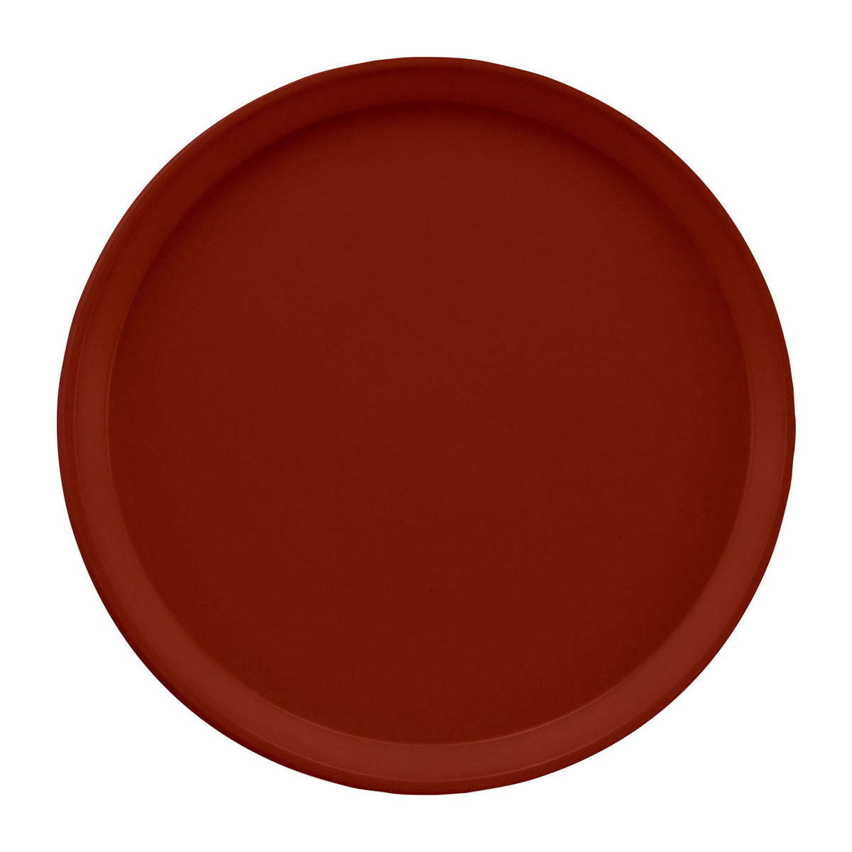 Cambro 1200501 Round Camtray Fiberglass Serving Tray, 12" Dia. - Real Rust