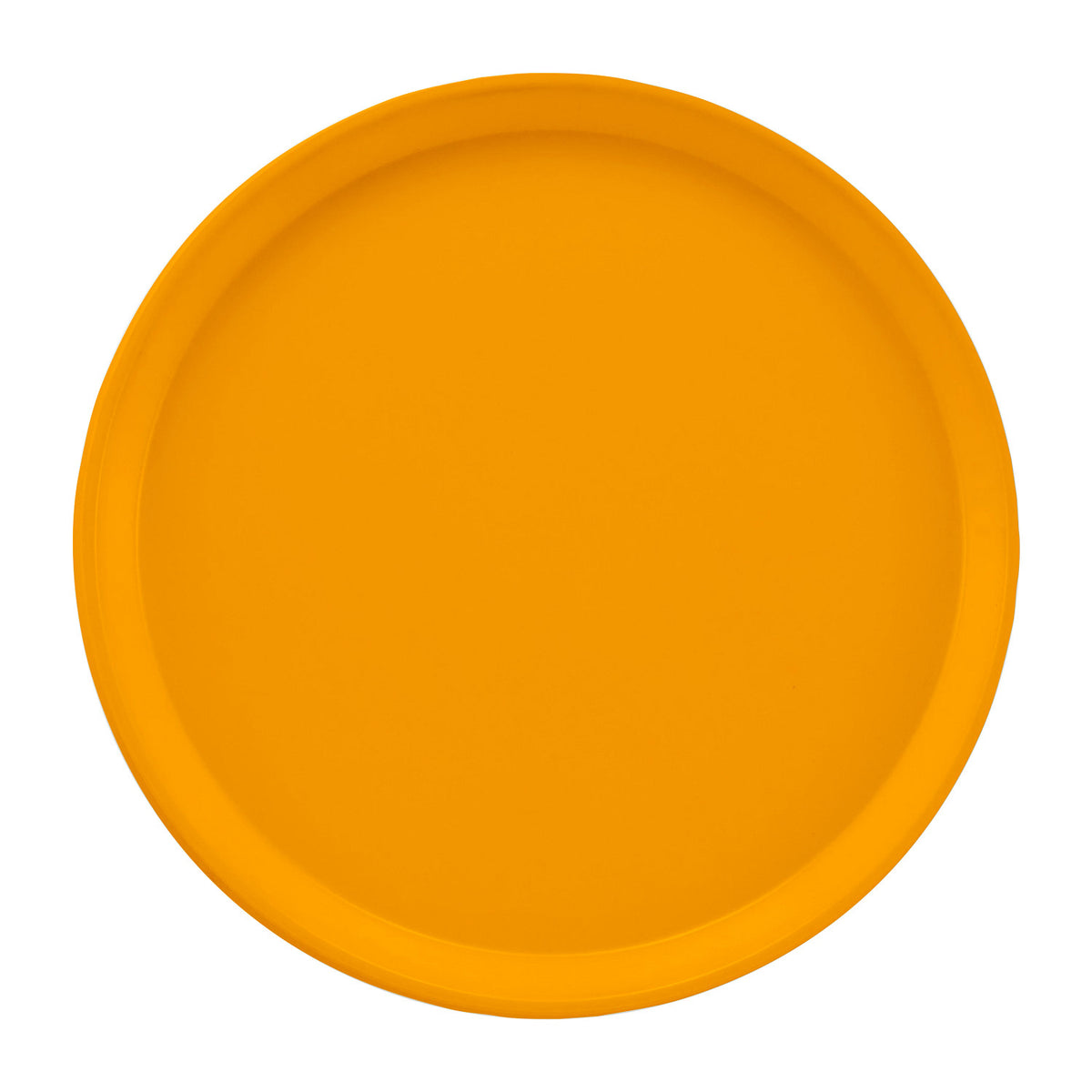 Cambro 1200504 Round Camtray Fiberglass Serving Tray, 12" Dia. - Mustard