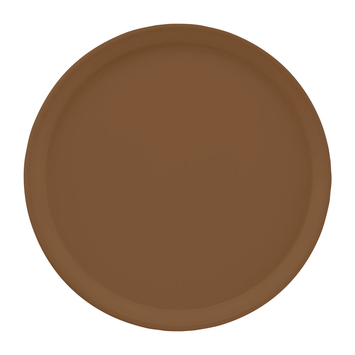 Cambro 1200508 Round Camtray Fiberglass Serving Tray, 12" Dia. - Suede Brown