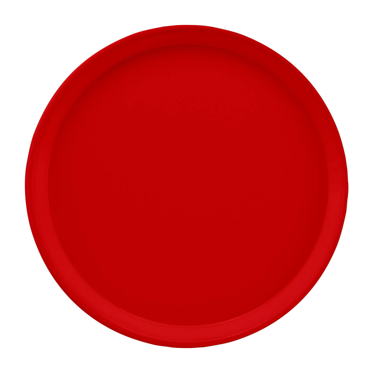 Cambro 1200510 Round Camtray Fiberglass Serving Tray, 12" Dia. - Signal Red