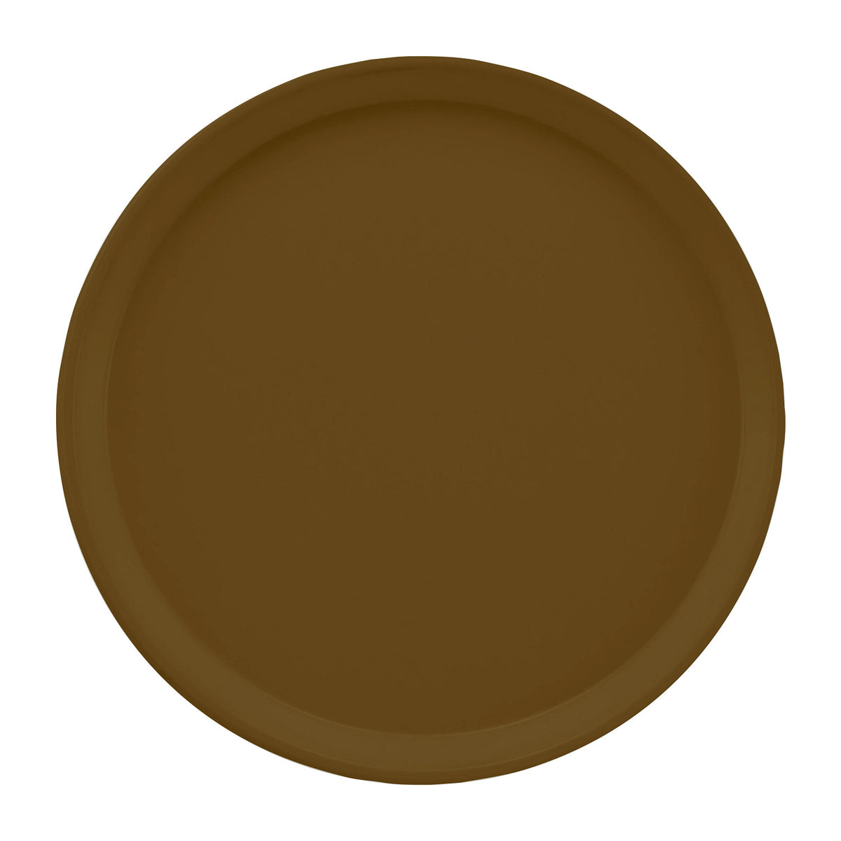 Cambro 1200513 Round Camtray Fiberglass Serving Tray, 12" Dia. - Bayleaf Brown