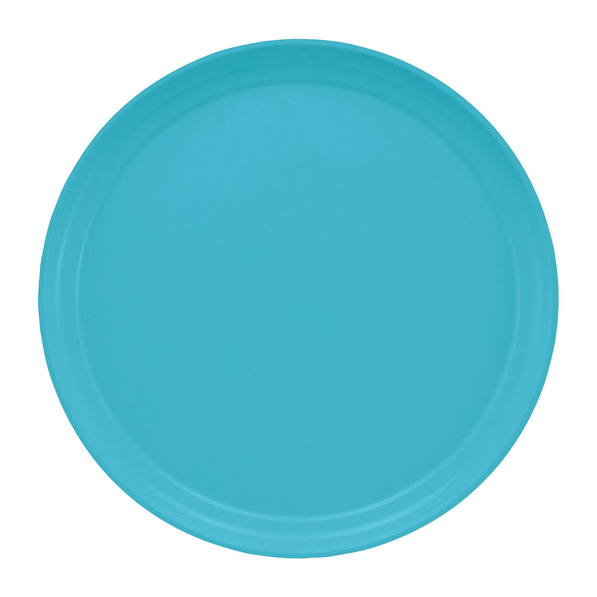 Cambro 1200518 Round Camtray Fiberglass Serving Tray, 12" Dia. - Robin Egg Blue