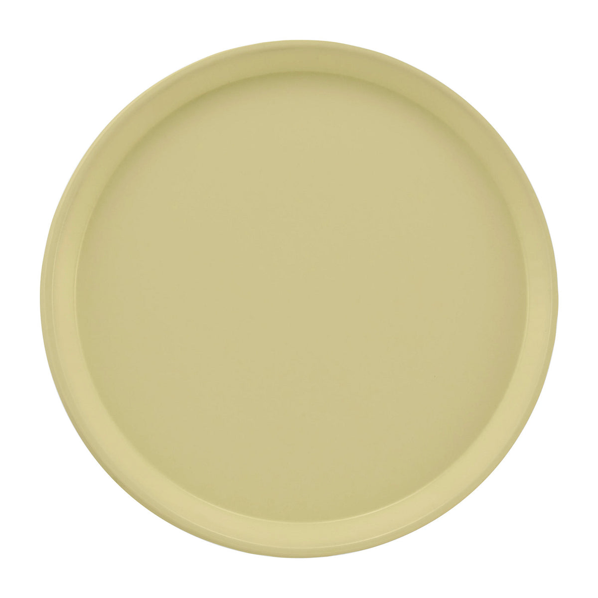 Cambro 1200536 Round Camtray Fiberglass Serving Tray, 12" Dia. - Lemon Chiffon