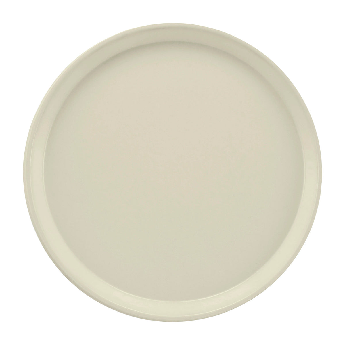 Cambro 1200538 Round Camtray Fiberglass Serving Tray, 12" Dia. - Cottage White
